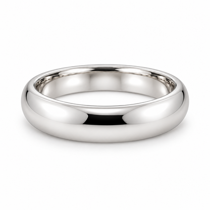 [metal:white-gold] Beatrice Court Band — front — Court-profile band, shallow front studio view [catalog-v4]