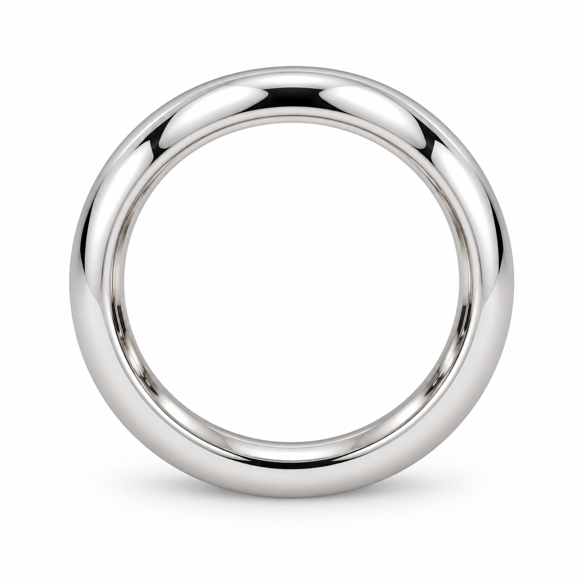 [metal:white-gold] Beatrice Court Band — top — Court-profile band, circular elevation studio view [catalog-v4]