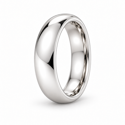 [metal:white-gold] Beatrice Court Band — three-quarter — Court-profile band, standing oblique studio view [catalog-v4]