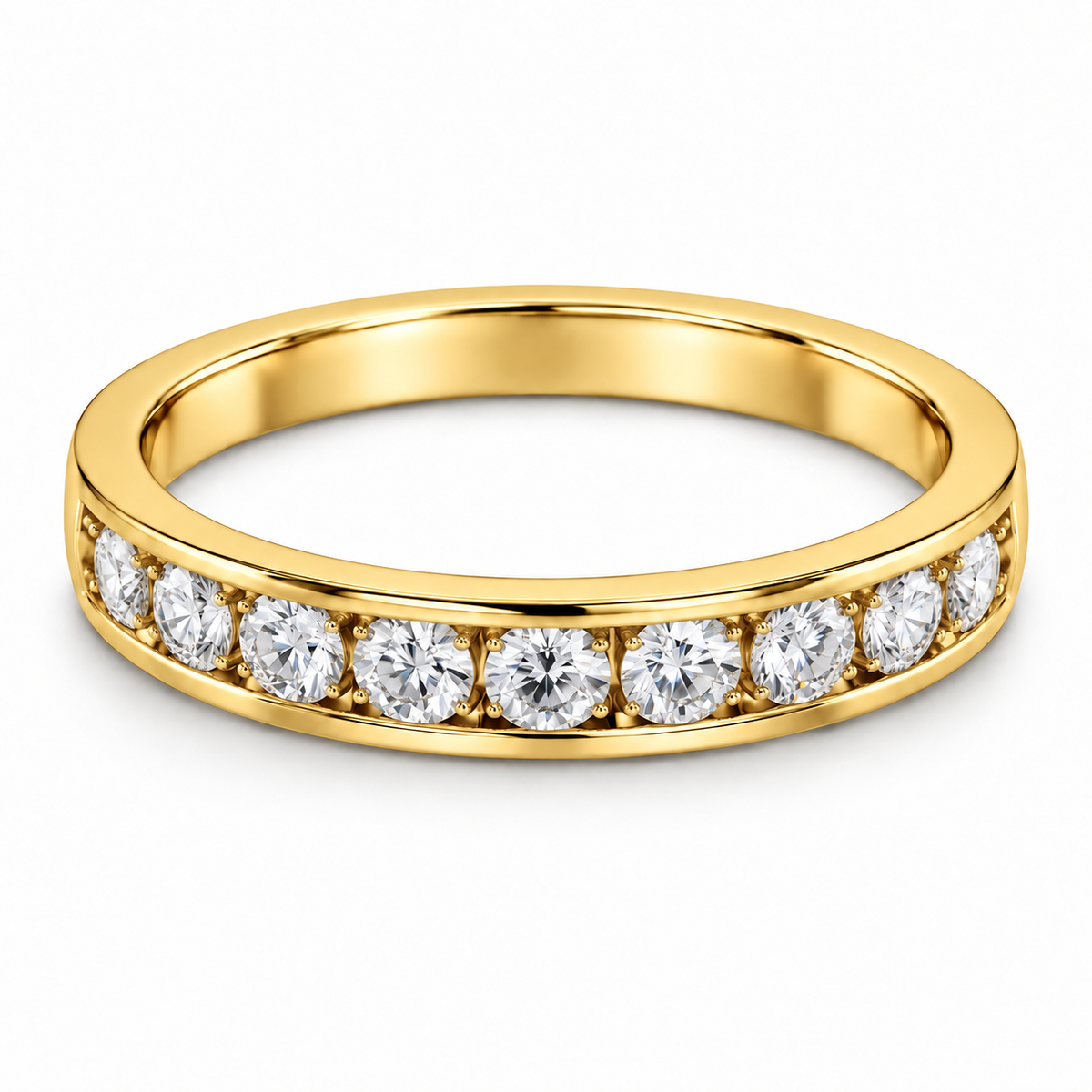 [metal:yellow-gold] Bellecour Channel Diamond Ring — front — Yellow gold colour preview [catalog-v4]