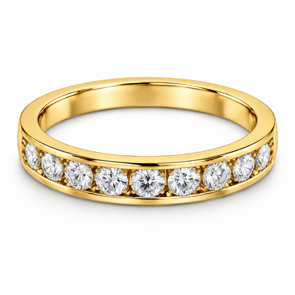 [metal:yellow-gold] Bellecour Channel Diamond Ring — front — Yellow gold colour preview [catalog-v4]