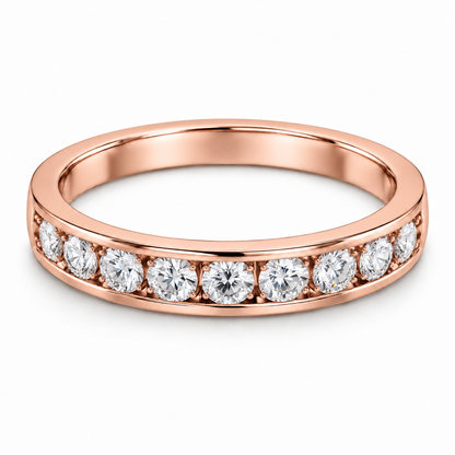 [metal:rose-gold] Bellecour Channel Diamond Ring — front — Rose gold colour preview [catalog-v4]