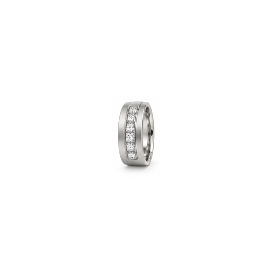 [metal:white-gold] Benedict Channel Diamond Band — white gold hero — illustrative catalogue render