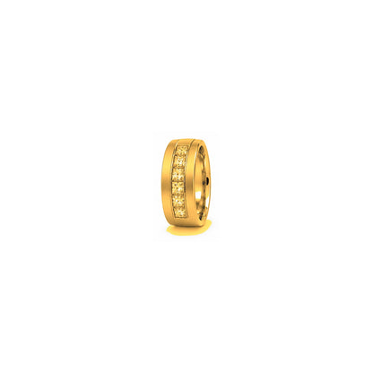 [metal:yellow-gold] Benedict Channel Diamond Band — yellow gold hero — illustrative catalogue render