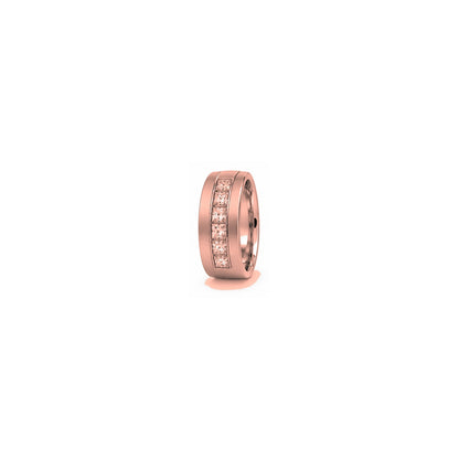 [metal:rose-gold] Benedict Channel Diamond Band — rose gold hero — illustrative catalogue render