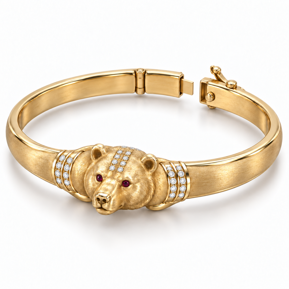 Boréal Bear Bracelet — alternate view with construction — [metal:all] — clasp opened