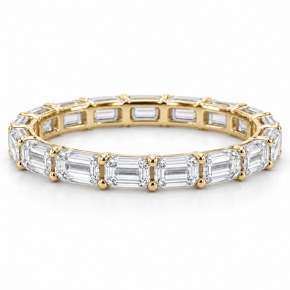 [metal:yellow-gold] Brielle Emerald Eternity Ring — front — Yellow gold colour preview [catalog-v4]