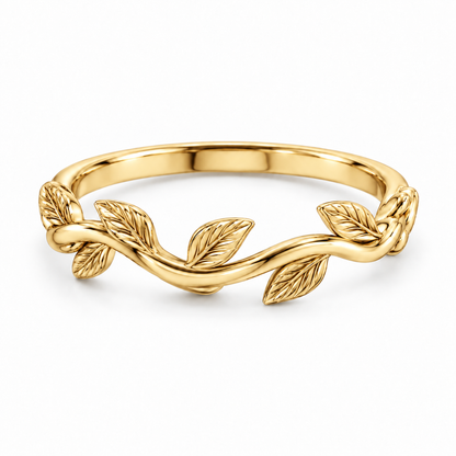 [metal:yellow-gold] Briony Botanical Ring — front — Yellow gold colour preview [catalog-v4]