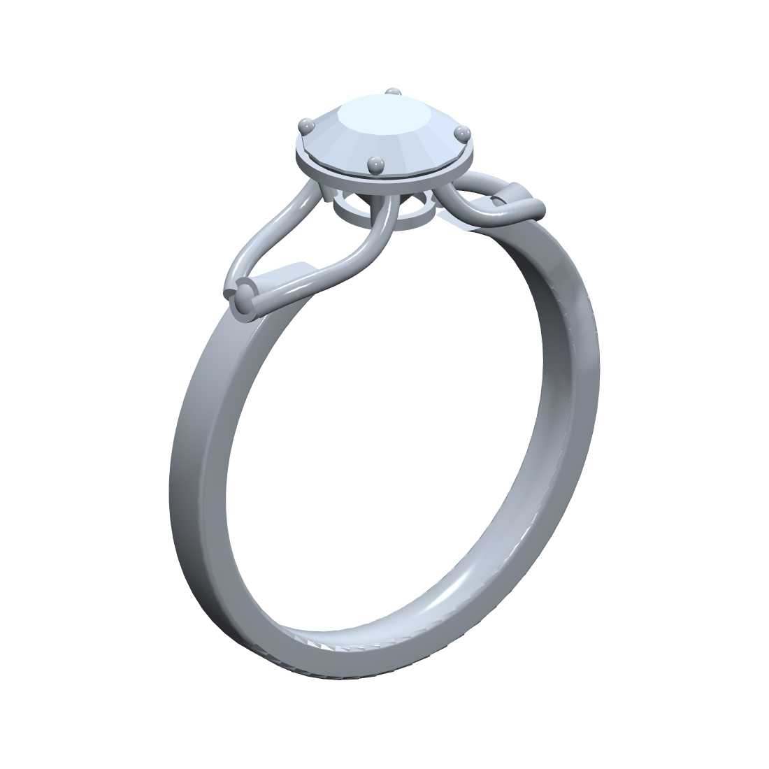 [metal:white-gold] pj caelune lyre gallery setting — angle CAD view — illustrative design [catalog-v4]