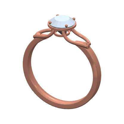 [metal:rose-gold] pj caelune lyre gallery setting — rose CAD view — illustrative design [catalog-v4]