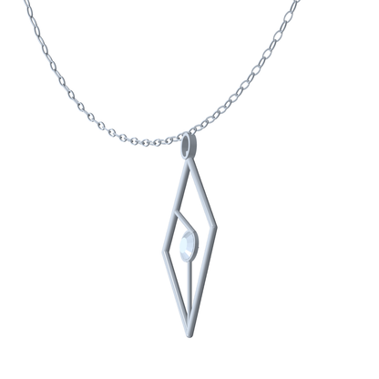 [metal:white-gold] pj caldria kite aperture necklace — side CAD view — illustrative design [catalog-v4]
