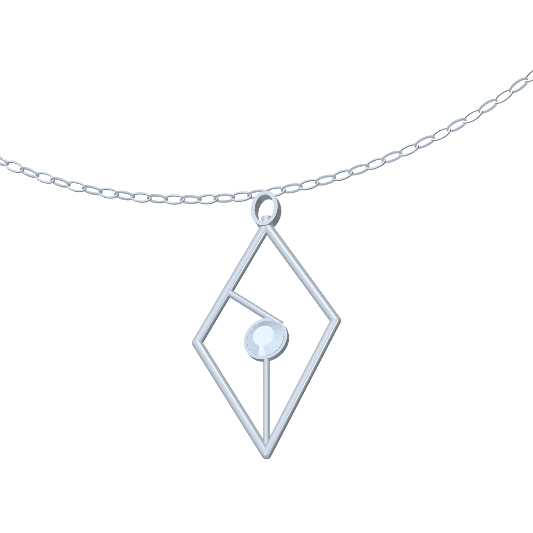 [metal:white-gold] pj caldria kite aperture necklace — angle CAD view — illustrative design [catalog-v4]