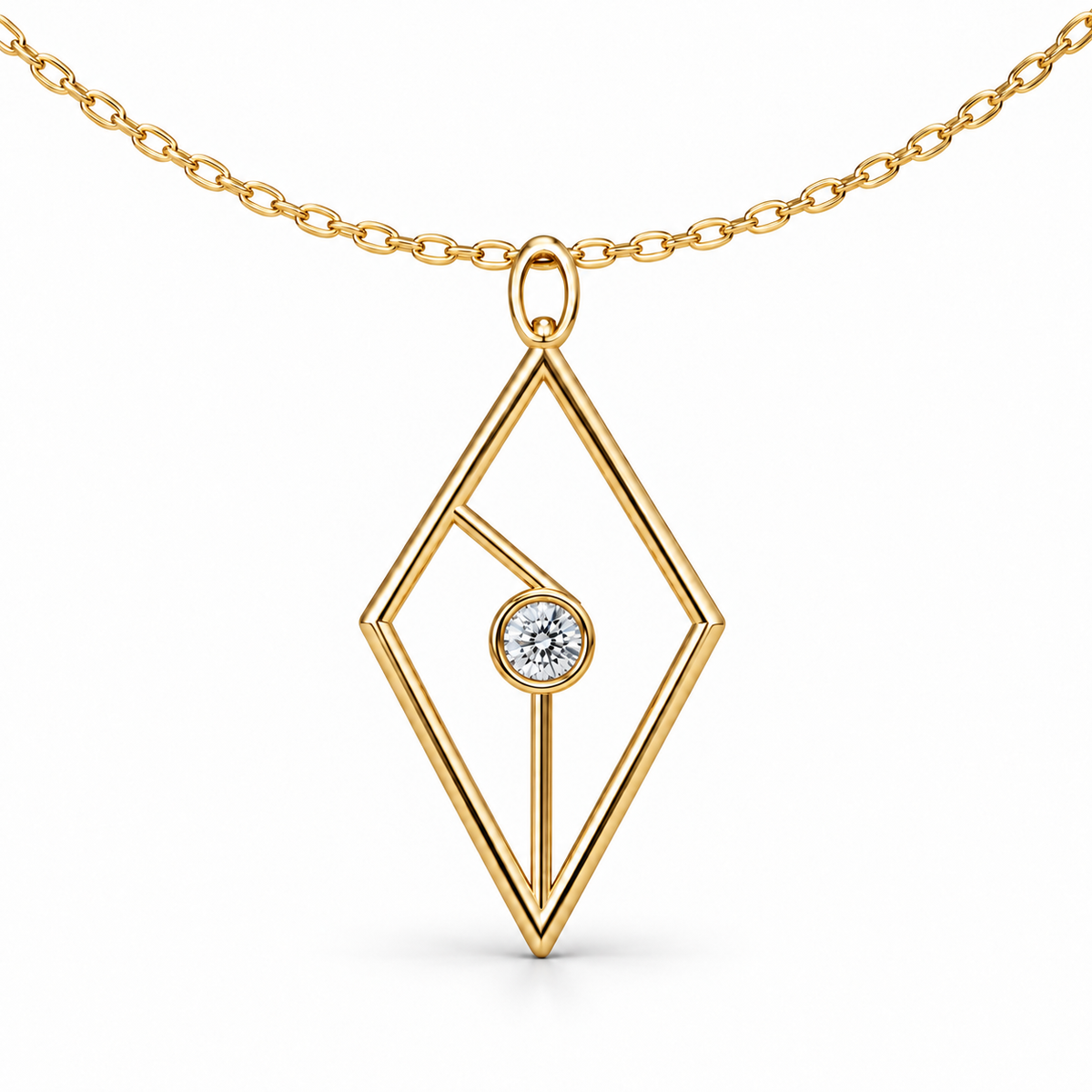 [metal:yellow-gold] Caldria Kite Aperture Pendant — 04-yellow-gold — illustrative design [catalog-v4]; any chain shown is an optional styling accessory