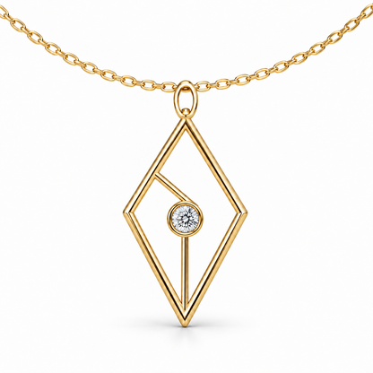 [metal:yellow-gold] Caldria Kite Aperture Pendant — 04-yellow-gold — illustrative design [catalog-v4]; any chain shown is an optional styling accessory