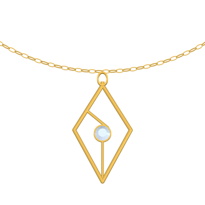 [metal:yellow-gold] pj caldria kite aperture necklace — yellow CAD view — illustrative design [catalog-v4]