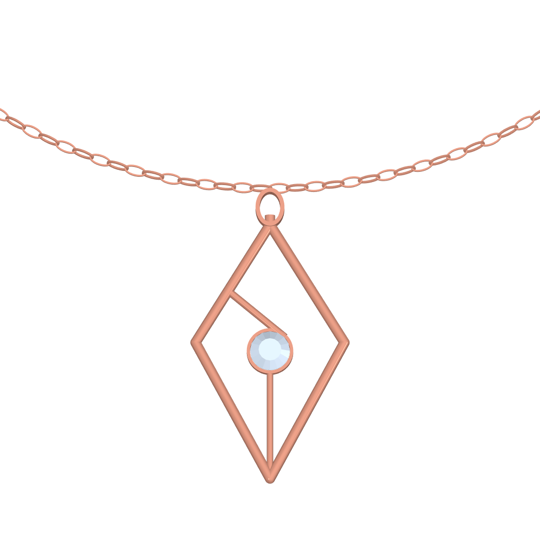 [metal:rose-gold] pj caldria kite aperture necklace — rose CAD view — illustrative design [catalog-v4]