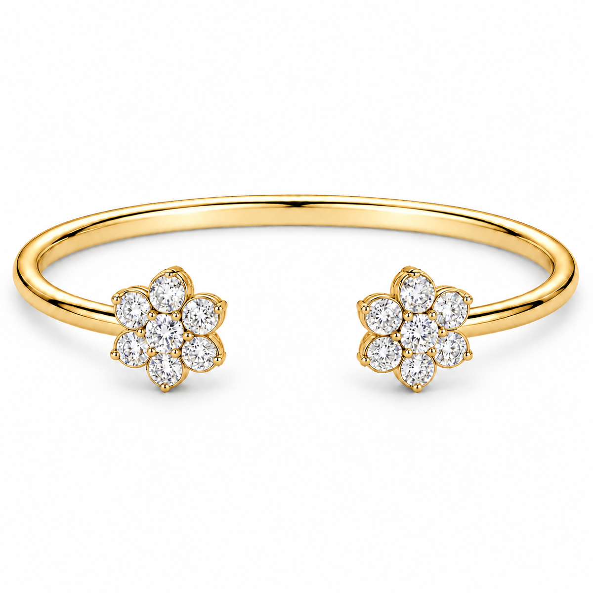 [metal:yellow-gold] Camellia Cuff — front — Yellow gold colour preview [catalog-v4]