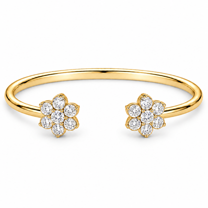 [metal:yellow-gold] Camellia Cuff — front — Yellow gold colour preview [catalog-v4]