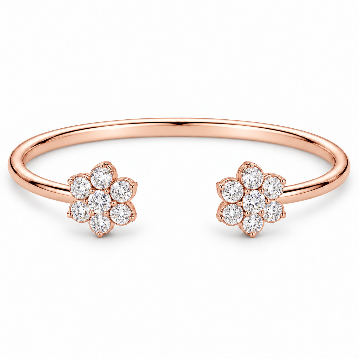 [metal:rose-gold] Camellia Cuff — front — Rose gold colour preview [catalog-v4]