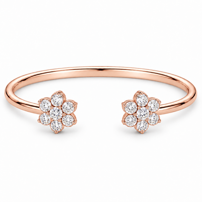 [metal:rose-gold] Camellia Cuff — front — Rose gold colour preview [catalog-v4]