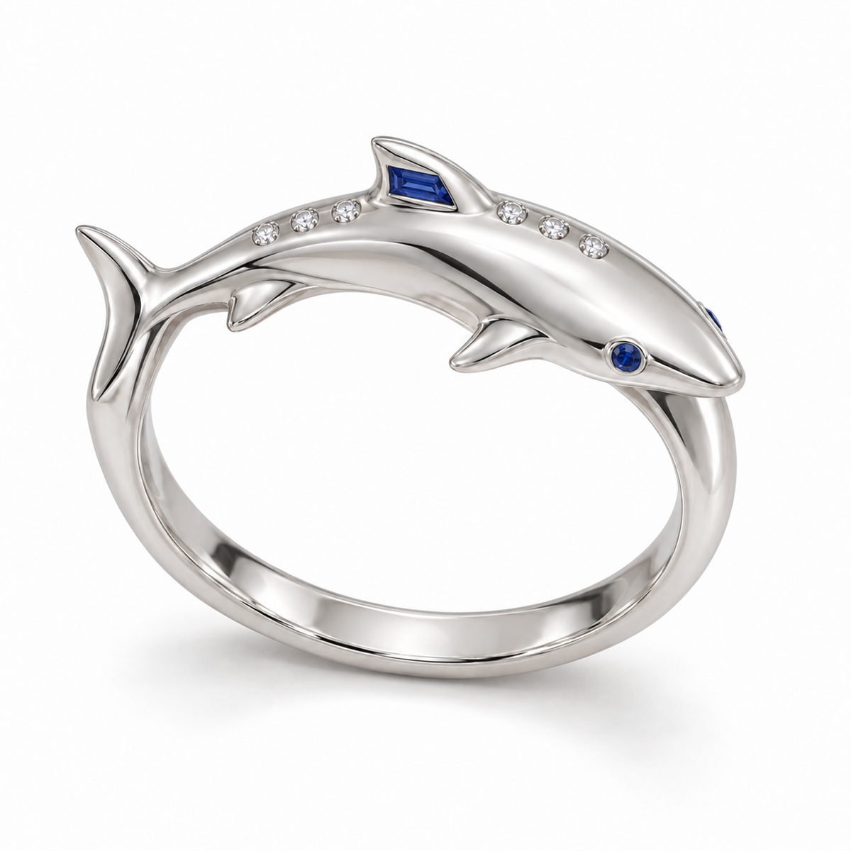 Carène Shark Ring — alternate view with construction — [metal:all]