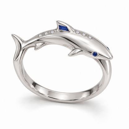 Carène Shark Ring — alternate view with construction — [metal:all]