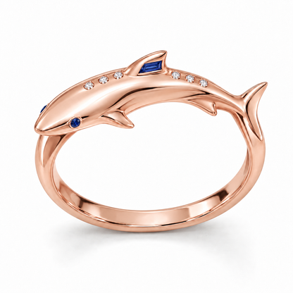 Carène Shark Ring — hero — [metal:rose-gold]