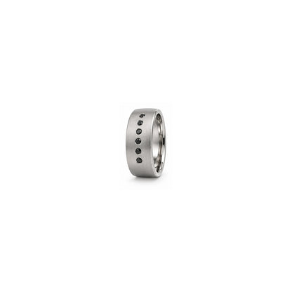 [metal:white-gold] Caspian Black Diamond Band — white gold hero — illustrative catalogue render