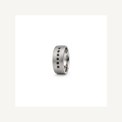 [metal:white-gold] Caspian Black Diamond Band — white gold detail — illustrative catalogue render