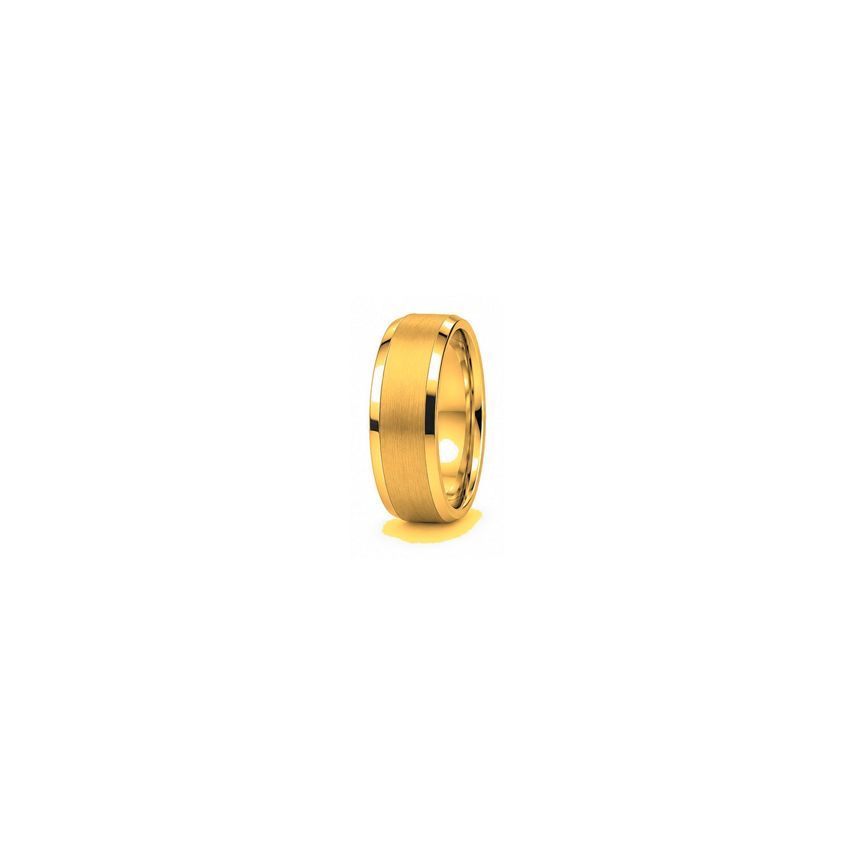 [metal:yellow-gold] Cassian Brushed Band — yellow gold hero — illustrative catalogue render