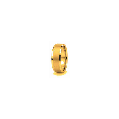 [metal:yellow-gold] Cassian Brushed Band — yellow gold hero — illustrative catalogue render