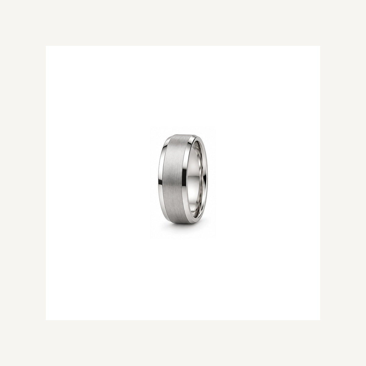 [metal:white-gold] Cassian Brushed Band — white gold detail — illustrative catalogue render