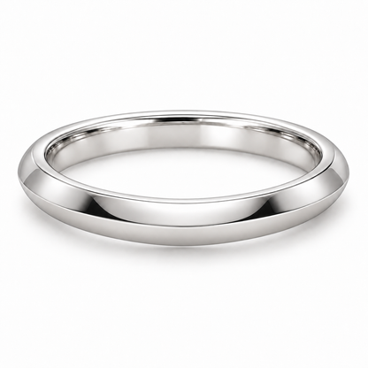 [metal:white-gold] Celine Knife-Edge Band — front — Knife-edge band, shallow front studio view [catalog-v4]