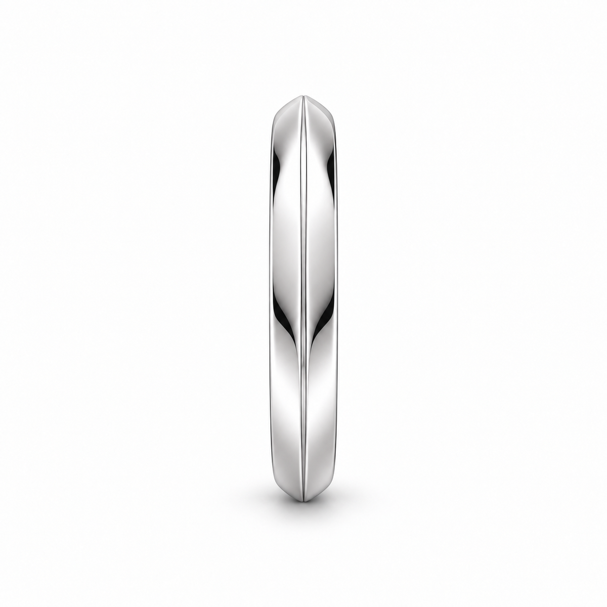 [metal:white-gold] Celine Knife-Edge Band — side-profile — Knife-edge band, edge profile studio view [catalog-v4]