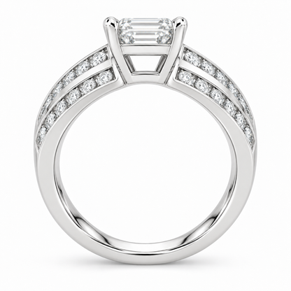 [metal:white-gold] Cirelle Twin-Channel Setting — top — Original setting design illustration [catalog-v4]