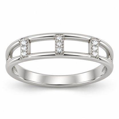 [metal:white-gold] Clarisse Diamond Ladder Ring — front — Clarisse Diamond Ladder Ring front design illustration [catalog-v4]