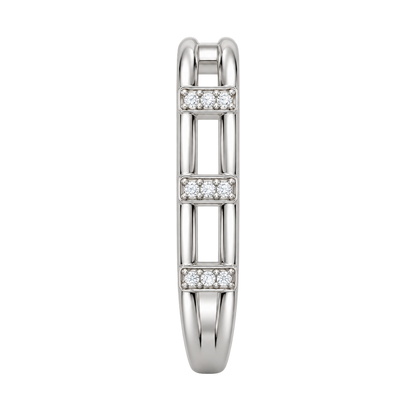 [metal:white-gold] Clarisse Diamond Ladder Ring — side-profile — Clarisse Diamond Ladder Ring side-profile design illustration [catalog-v4]