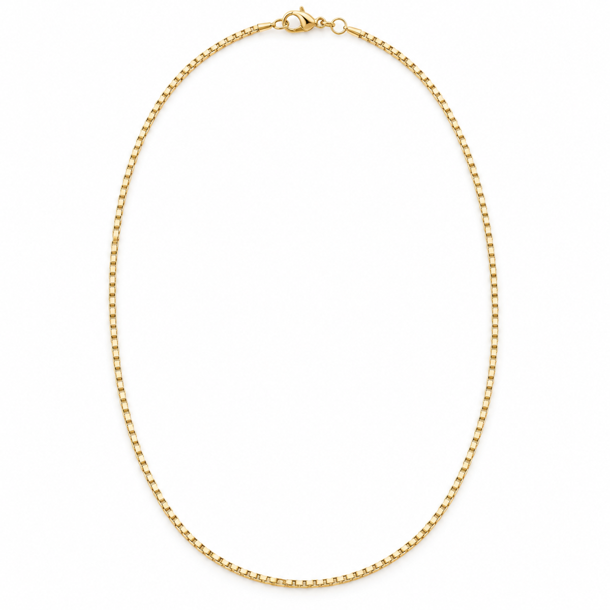 Classic Box Chain Necklace — whole chain, yellow gold illustration