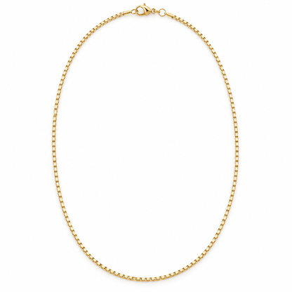Classic Box Chain Necklace — whole chain, yellow gold illustration