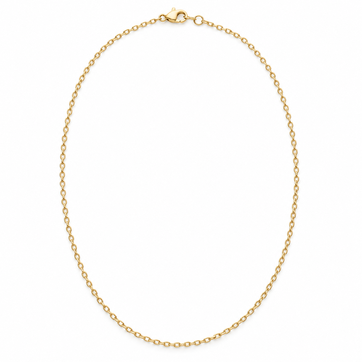 Classic Cable Chain Necklace — whole chain, yellow gold illustration