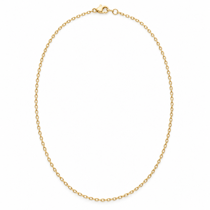 Classic Cable Chain Necklace — whole chain, yellow gold illustration