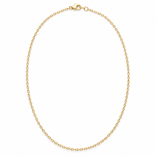 Classic Cable Chain Necklace — whole chain, yellow gold illustration