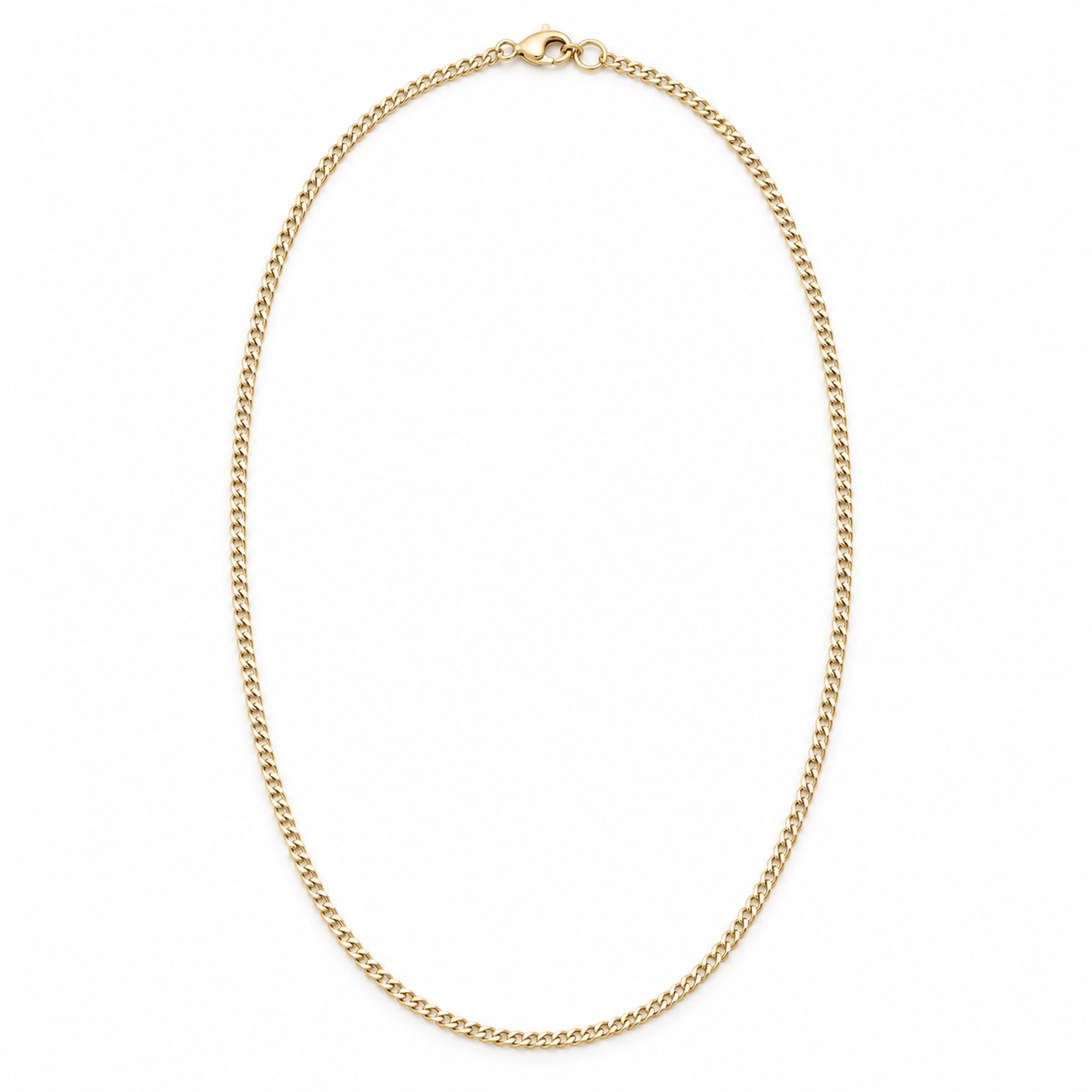 Classic Curb Chain Necklace — whole chain, yellow gold illustration