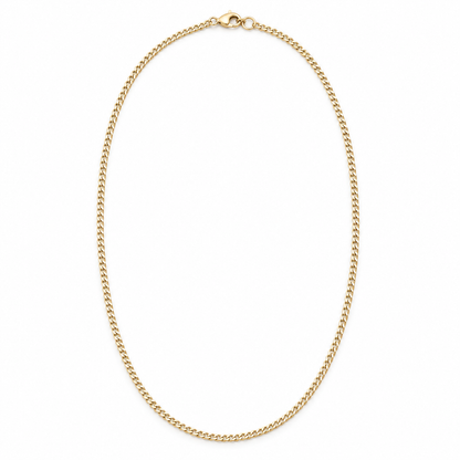 Classic Curb Chain Necklace — whole chain, yellow gold illustration
