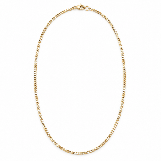 Classic Curb Chain Necklace — whole chain, yellow gold illustration