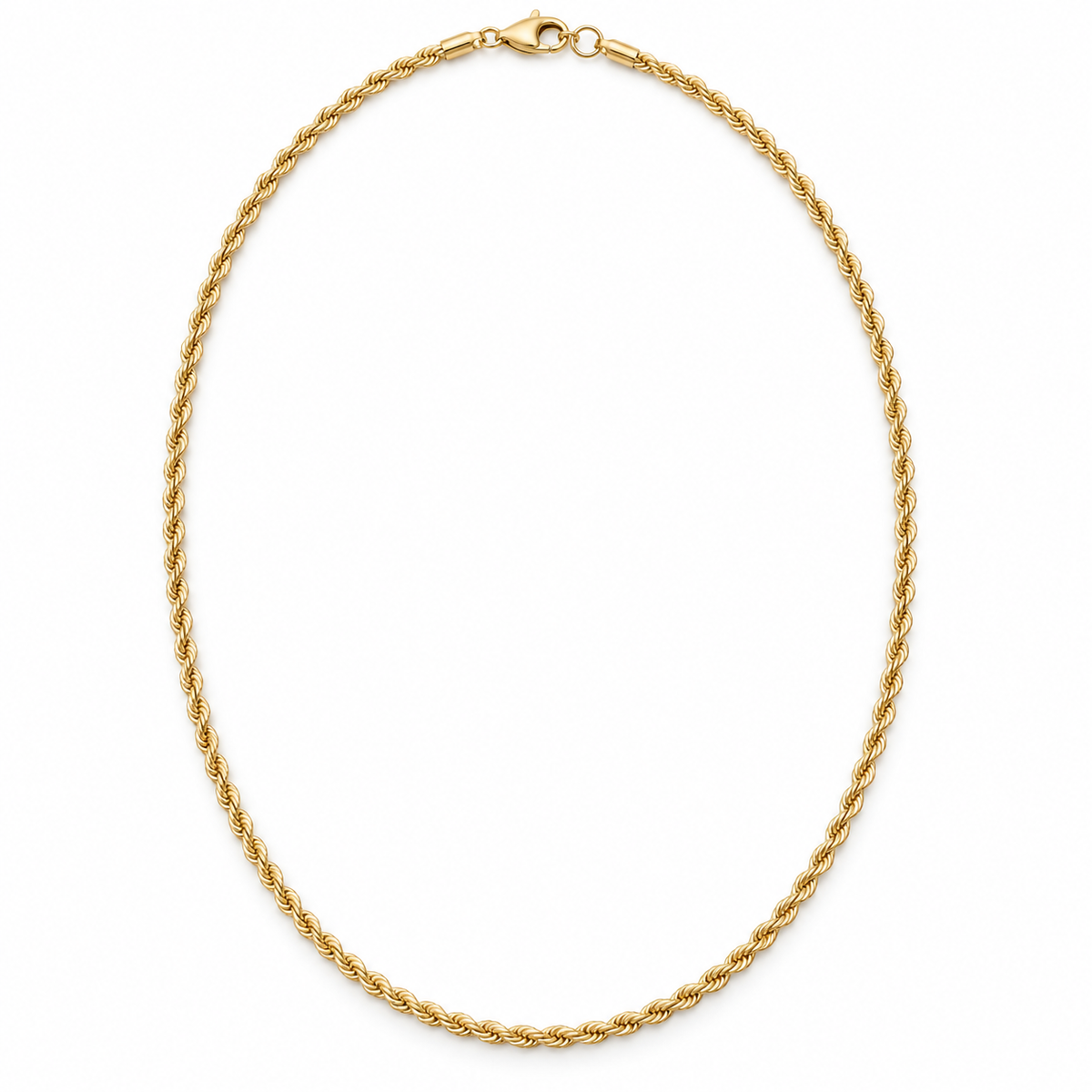Classic Rope Chain Necklace — whole chain, yellow gold illustration