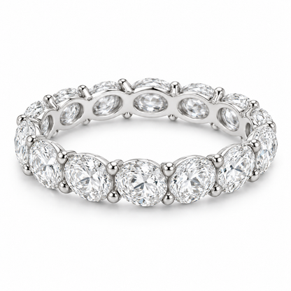 [metal:white-gold] Colette Oval Eternity Ring — front — Oval diamond eternity ring, shallow front studio view [catalog-v4]