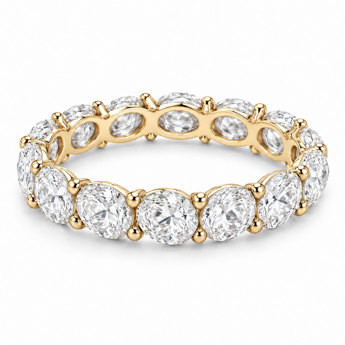 [metal:yellow-gold] Colette Oval Eternity Ring — front — Yellow gold colour preview [catalog-v4]