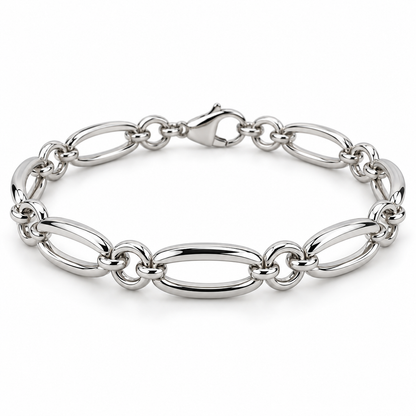 [metal:white-gold] Coralie Oval Link Bracelet — front — Coralie Oval Link Bracelet front design illustration [catalog-v4]