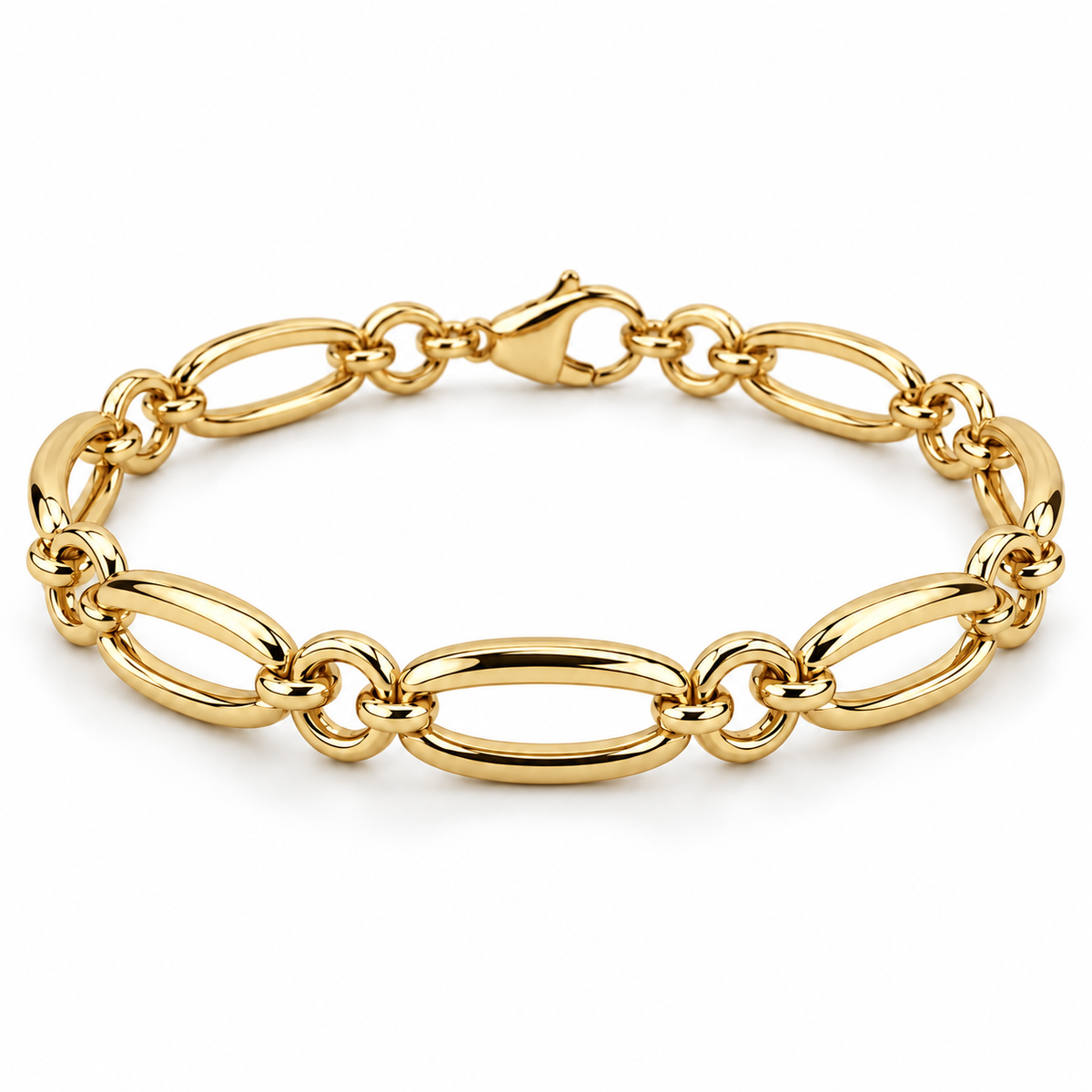[metal:yellow-gold] Coralie Oval Link Bracelet — front — Coralie Oval Link Bracelet front design illustration [catalog-v4]
